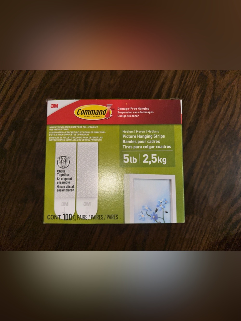 Command 3M Medium Picture Hanging Strips - White (5 lb) 100 pairs